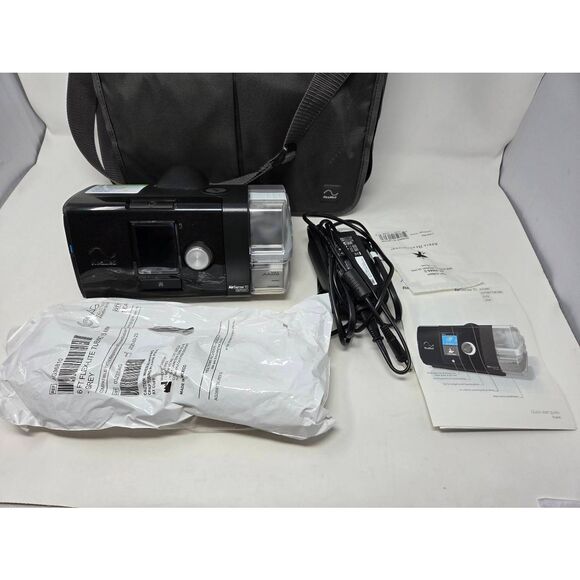 RESMED AIRSENSE 10 AUTOSET BLACK SLEEP APNEA MACHINE W/ CASE 490 RUN HOURS - Picture 1 of 11